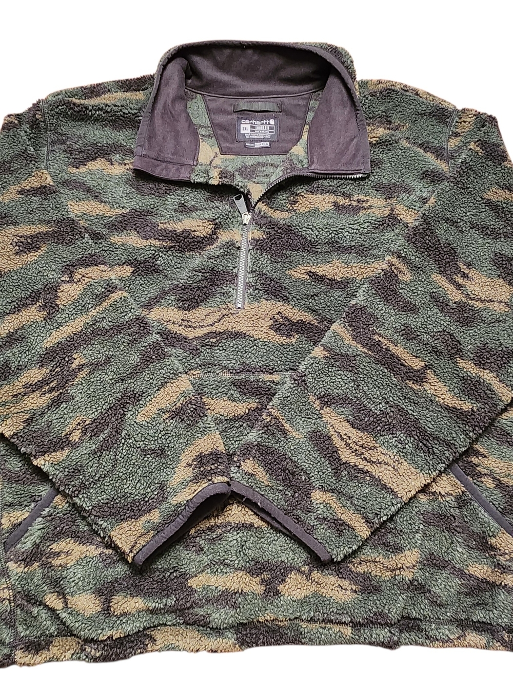 Carhartt Men's XXL 2XL Jacket Pullover Fleece Sweater Relaxed Camouflage Camo